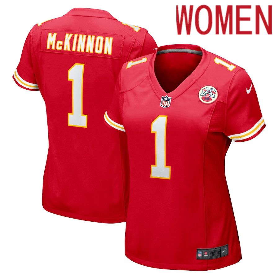Women Kansas City Chiefs #1 Jerick McKinnon Nike Red Game Player NFL Jersey->women nfl jersey->Women Jersey